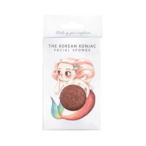 The Konjac Sponge Company mythical Mermaid Sponge &amp;amp; Hook - Red Clay Slike