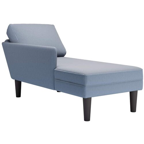 vidaXL Chaise Lounge z blazino Temno modro Corduroy tkanina Cene
