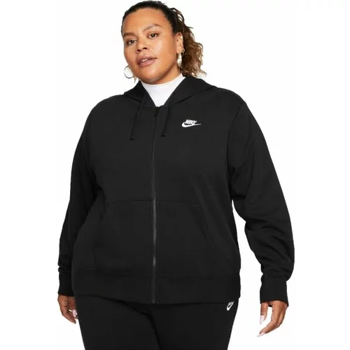 Nike NSW CLUB FLC FZ HDY STD PLUS Ženska trenirka, gornji dio, crna, veličina