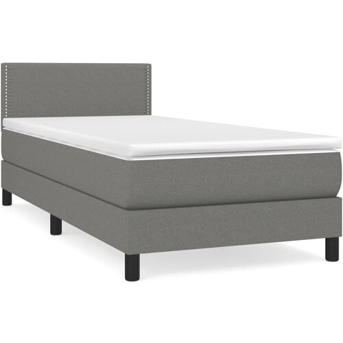 Maison Chic Box spring postelja - Vzmetna postelja z vzmetnico temno siva 90x200 cm blago SL6550, (21900445) Slike