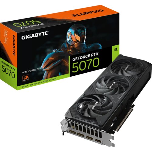 Gigabyte Grafična kartica GeForce RTX 5070 WINDFORCE SFF 12G, 12GB GDDR7, PCI-E 5.0, (22107624) Slike