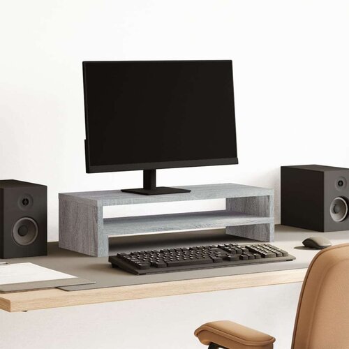 vidaXL Stalak za monitor siva boja hrasta 54x22x15cm konstruirano drvo Cijene
