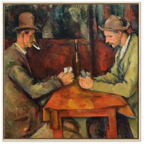  Slika - Paul C&amp;eacute;zanne &amp;ndash; The Card Players 80x80 U prirodnom drvenom okviru Slike