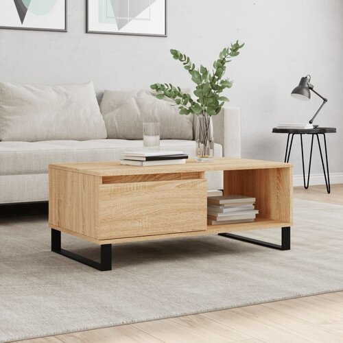 VidaXL Klubska mizica sonoma hrast 90x50x36,5 cm inženirski les Slike