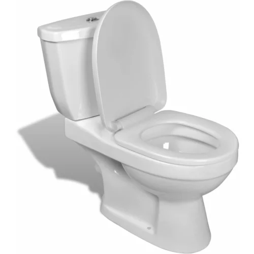 vidaXL Keramična WC školjka s kotličkom bele barve