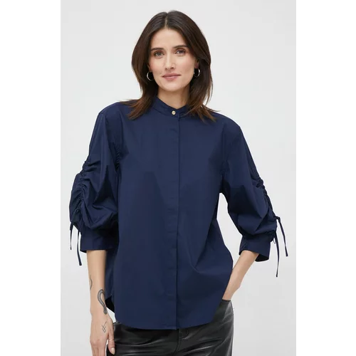 Polo Ralph Lauren Košulja za žene, boja: tamno plava, regular, s ruskim ovratnikom