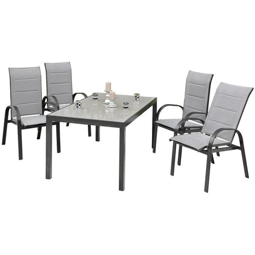 Gardenson Vrtni Set Marini, 5-Delno, Aluminij, Steklo Slike