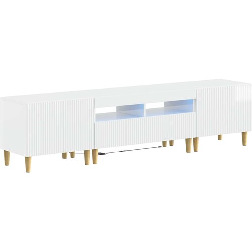  3-dijelni LED TV kabinet ARNHEM 3 kom. Bijela visokog sjaja Slike