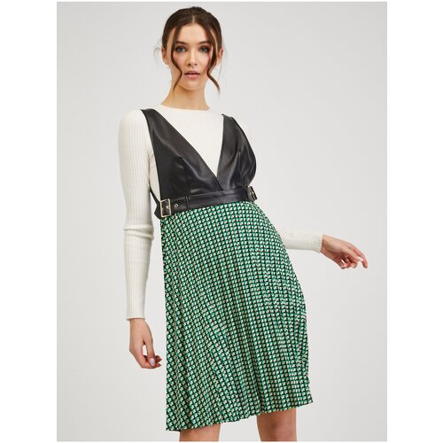 Orsay Black and Green Women Patterned Dress - Women Slike