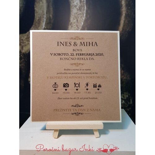  Poročna vabila VINTAGE PORVIN 102 Cene