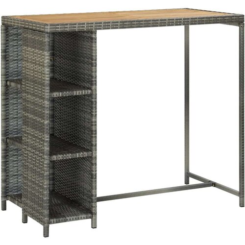  Barski stol sa stalkom za pohranu sivi 120x60x110 cm poliratan Slike