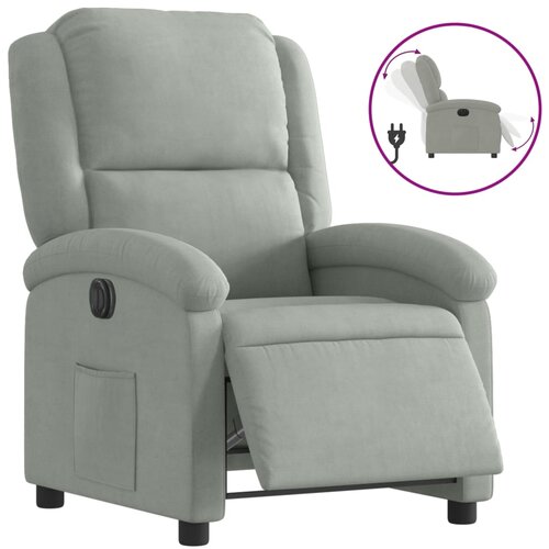 Maison Chic Električni naslanjač - Relax naslanjač svetlo siv žamet, (22062689) Cene