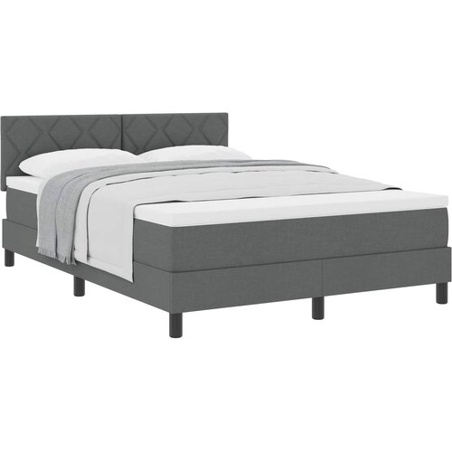 vidaXL Postelja z vzmetnico z vzmetnico Temno siva 140 x 200 cm blago, (5000126252) Cene