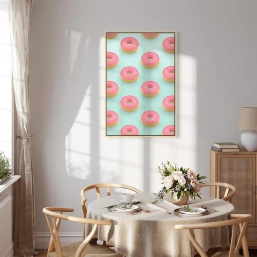  Slika - Pastel Donuts (1 Part) Vertical 40x60 U prirodnom drvenom okviru Slike