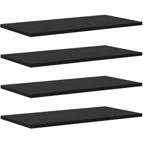 Police za knjige 4 pcs Crna 60 x 30 x 1,5 cm Konstruirano drvo Slike
