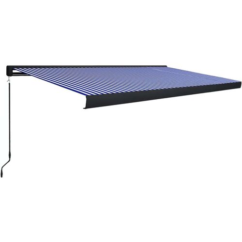  Ročno zložljiva kasetna tenda 500x300 cm modra in bela, (20729123) Cene