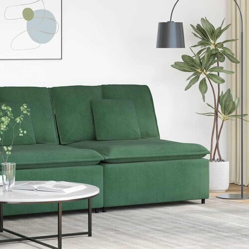  Modularni Sofa Centralni Modul s Jastucima Tamnozeleni 100 cm Slike