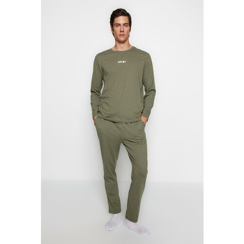 Trendyol Pajama Set - Khaki - Slogan Cene
