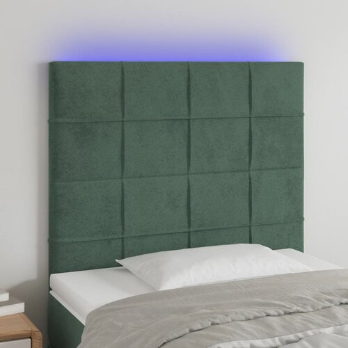  The Living Store LED posteljno vzglavje temno zeleno 80x5x118/128 cm žamet - LED Vzglavje, (21488053) Cene