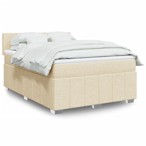vidaXL Krevet s oprugama i madracem krem 140 x 190 cm od tkanine Cijene