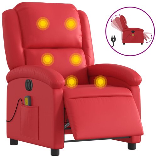 Maison Chic Električni masažni naslanjač - Relax naslanjač rdeče umetno usnje, (22134793) Cene