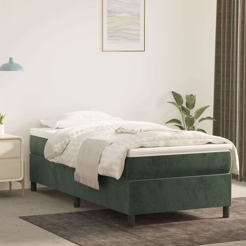 Box spring krevet s madracem tamnozeleni 100x200 cm bar&amp;scaron;unasti Slike