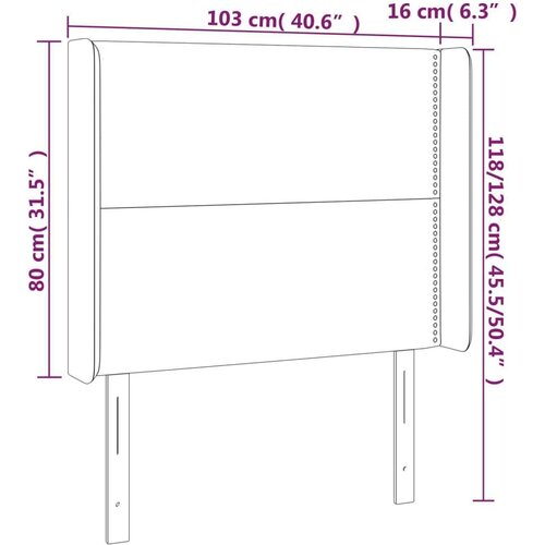  Uzglavlje s u&amp;scaron;ima tamnozeleni 103x16x118/128 cm bar&amp;scaron;unasti Slike