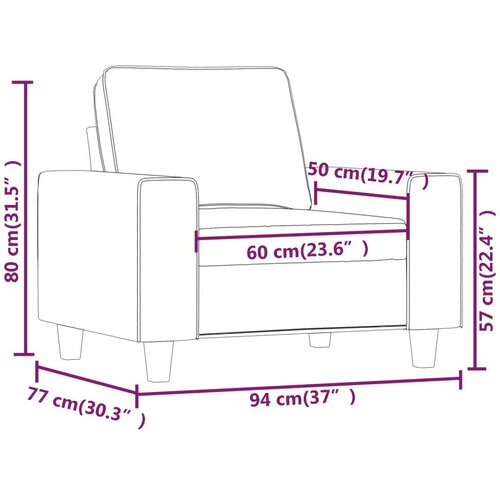  Fotelja smeđa 60 cm od tkanine Slike