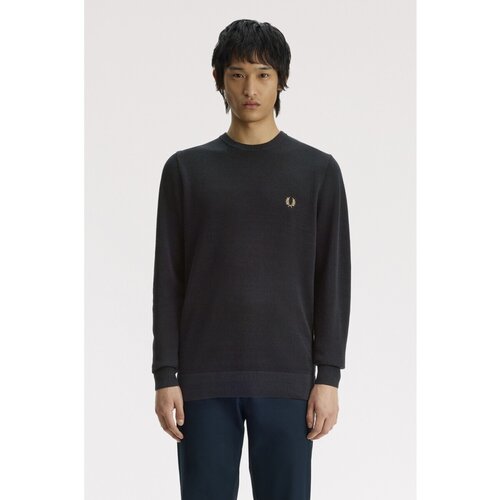 Fred Perry Puloverji Pique Stitch Jumper Črna Slike