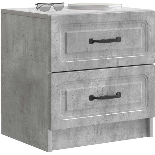  Noćni ormar s ladicama 2 pcs Betonska siva 43 x 34,5 x 44,5 cm Slike