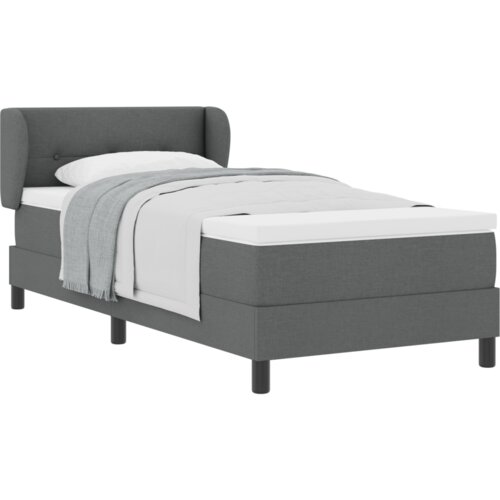 Box Spring Krevet s madracem Tamno siva 80x200 cm Tkanina Slike