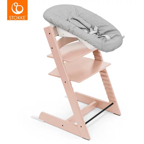 Stokke otroški stolček tripp trapp® serene pink + vstavek za novorojenčka tripp trapp® grey