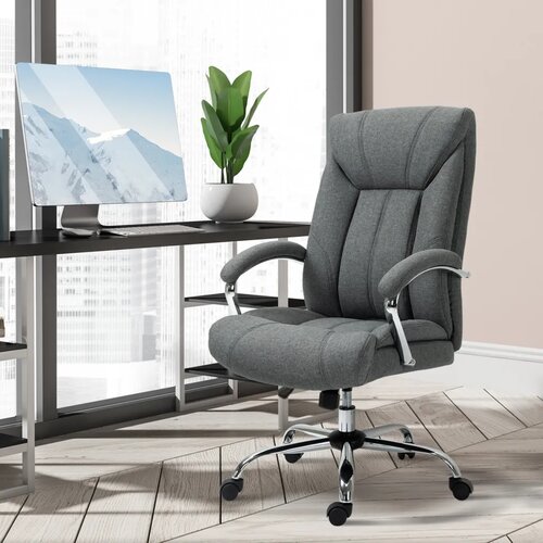  Uredska okretna stolica ergonomska s naslonom za glavu i ruke najlon siva 65x78x110-118 cm Slike