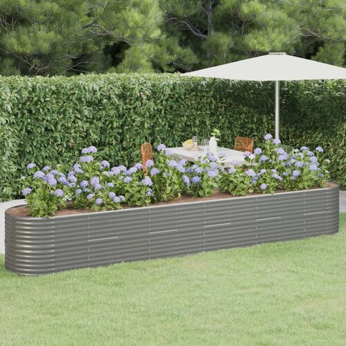 VidaXL Visoka greda iz pra&amp;scaron;no premazanega jekla 440x80x68 cm siva Slike