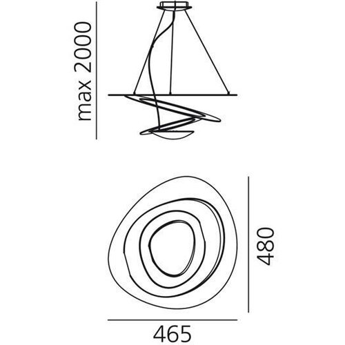 ARTEMIDE 1249020A - pirce prigu&amp;scaron;iva led luster na sajli 27W/230V 3000K, zlatni Slike