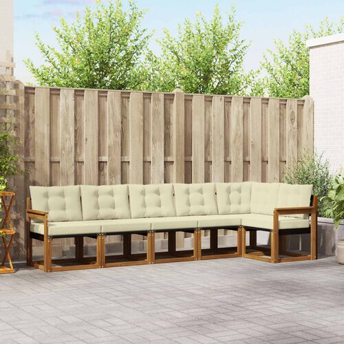  Set vanjskih sofa 6 kom. Prirodna i krem Smeđa 306 x 128,5 x 73 cm Cene