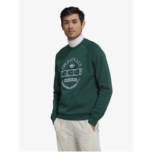 Adidas Dark Green Men's Sweatshirt Originals Club - Men's