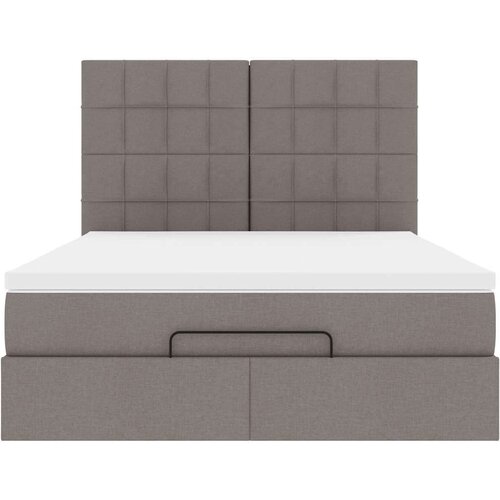 vidaXL Otomanski posteljni okvir z vzmetnico taupe 140x200 cm blago Cene