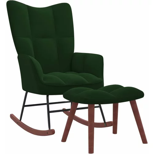  Gugalni stol s stolčkom temno zelen žamet, (20702343)