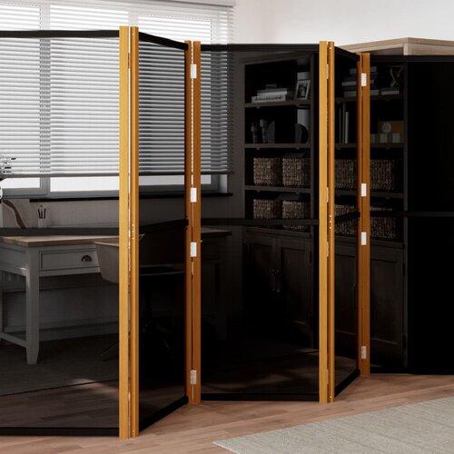 Sobna pregrada sa 6 panela crna 420 x 180 cm Cene