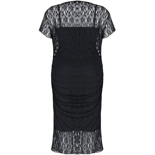 Trendyol Curve Black Lace Midi Knitted Dress Slike