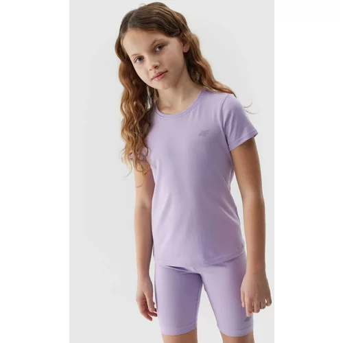 4f Girls' Plain T-Shirt - Purple