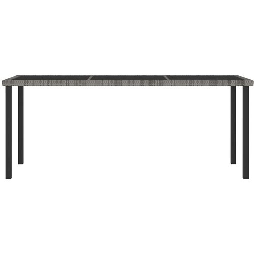 Maison Chic vrtna miza - vrtna jedilna miza siva 180x70x73 cm poli ratan, (21715498) Cene