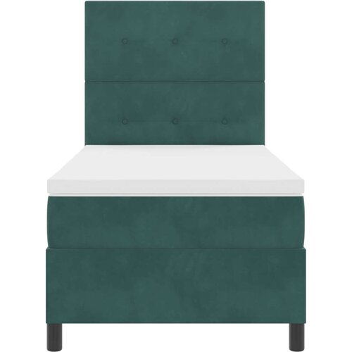 Box Spring Krevet s Madracem Tamno Zelena Singl Velur Slike