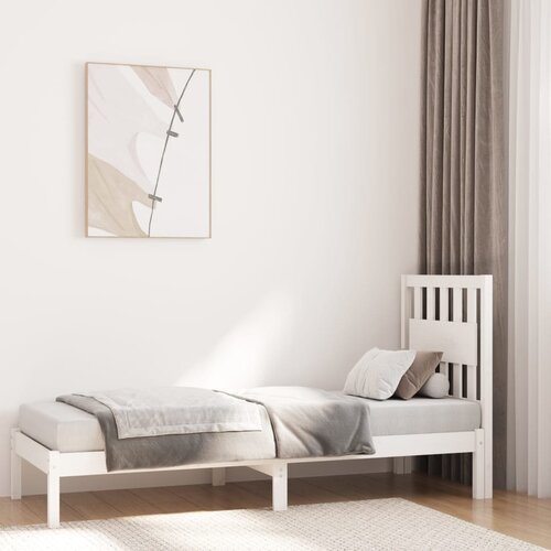 VidaXL Okvir za krevet od borovine bijeli 75x190 cm jednokrevetni Slike