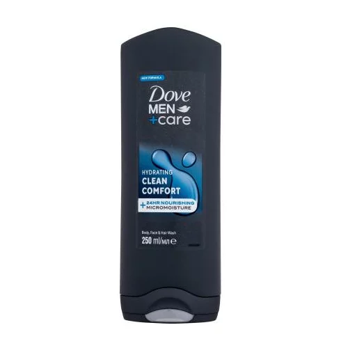 Dove Men + Care Hydrating Clean Comfort hidratantni gel za tuširanje za tijelo, lice i kosu 250 ml za moške