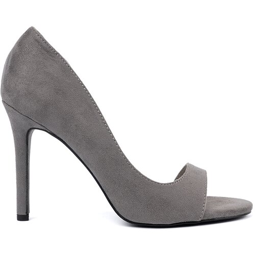 GOODIN Gray suede stiletto sandals Slike