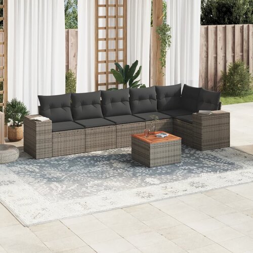 vidaXL 7-dijelni set vrtnih sofa sivi od poliratana Cijene