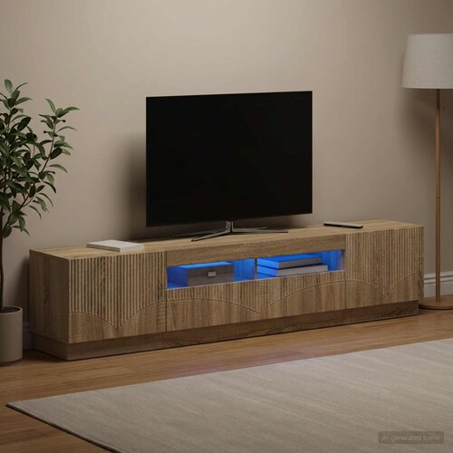  LED TV kabinet HOORN 3 kom. Hrast sonoma Konstruirano drvo Smeđa 100 x 35 x 40 cm Slike