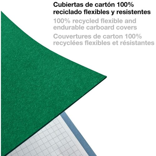 MiquelRius Kolegij blok A4 90g 80L spiralni crte Recycled cardboard be eco emerald MR46888 Slike